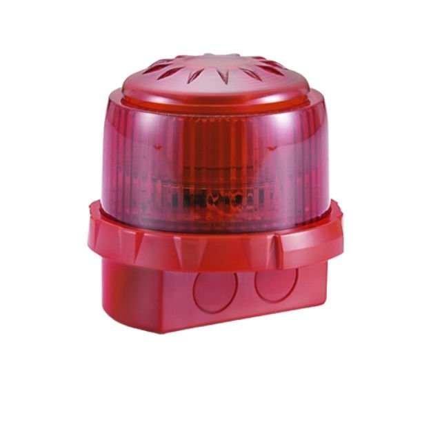 Context Plus Red Warning Light – 103dB Polycarbonate Lens, Water-Resistant Emergency & Fire Safety Equipment