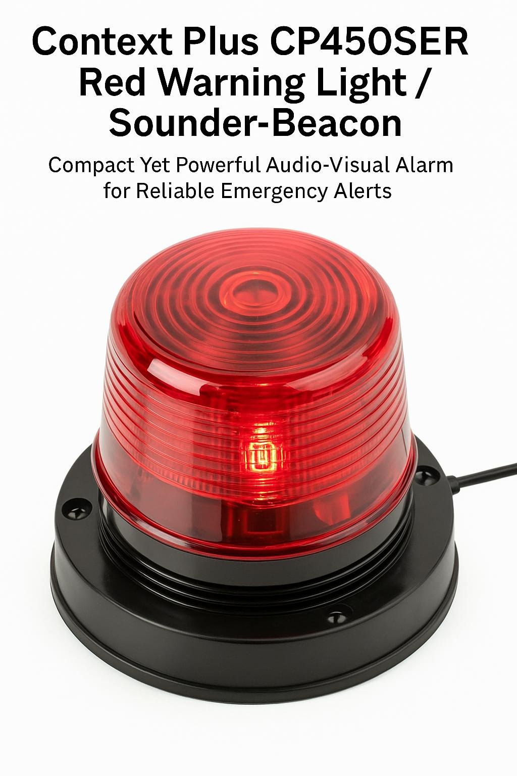 Context Plus Red Warning Light – 103dB Polycarbonate Lens, Water-Resistant Emergency & Fire Safety Equipment - Image 2